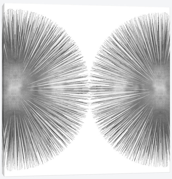 Silver Sunburst II, impression sur toile tendue, H 12 po x l 12 po x P 1,5 po, Pas de tapis, Toile tendue