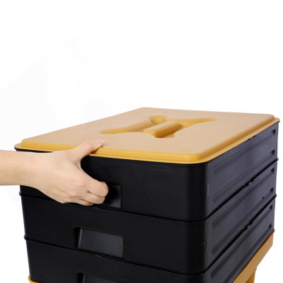 3-Tray Worm Farm Kit,65L Worm Composter For Vermicomposting Starter, Indoor & Outdoor Worm Composter, Worm Compost Bin For Recycling Food Waste