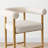 24" Beige Boucle Counter Stool with Arm