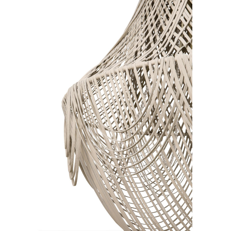 Large Leather Fringe Chandelier, Cream