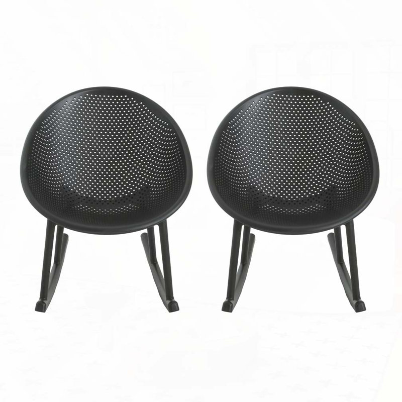 Chaise berçante pour l'extérieur, Noir