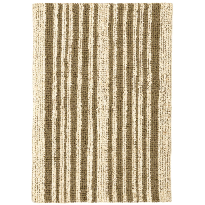 Calder Stripe Kelp Handwoven Jute Rug, Rectangle 3' x 5'