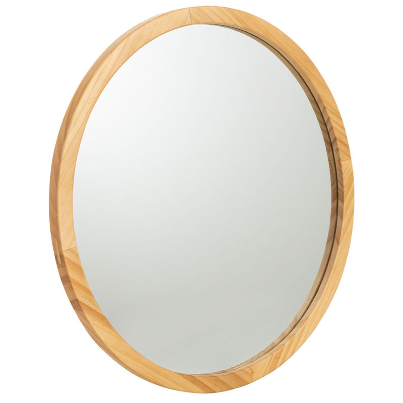 Rufael Solid Wood Round Mirror