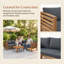 Ensemble de conversation modulaire d'extérieur en acacia 6 pièces pour patio-129990917