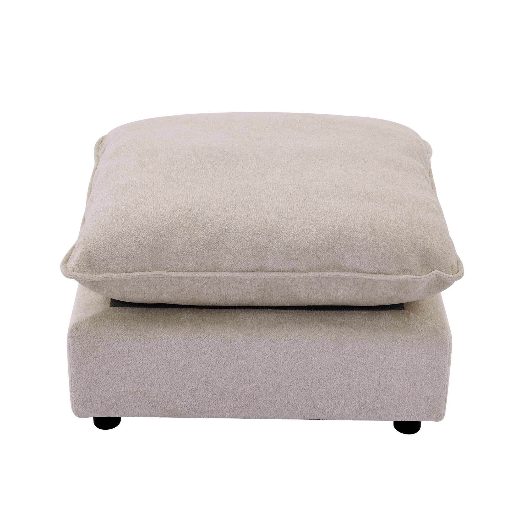31.5“ Heffernan Ottoman Modular Sectional Sofa Latitude Run Body Fabric: White Chenille, image size:2000x2000