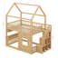 Lit mezzanine double avec lumières DEL, lit maison avec toit, fenêtre-122644464