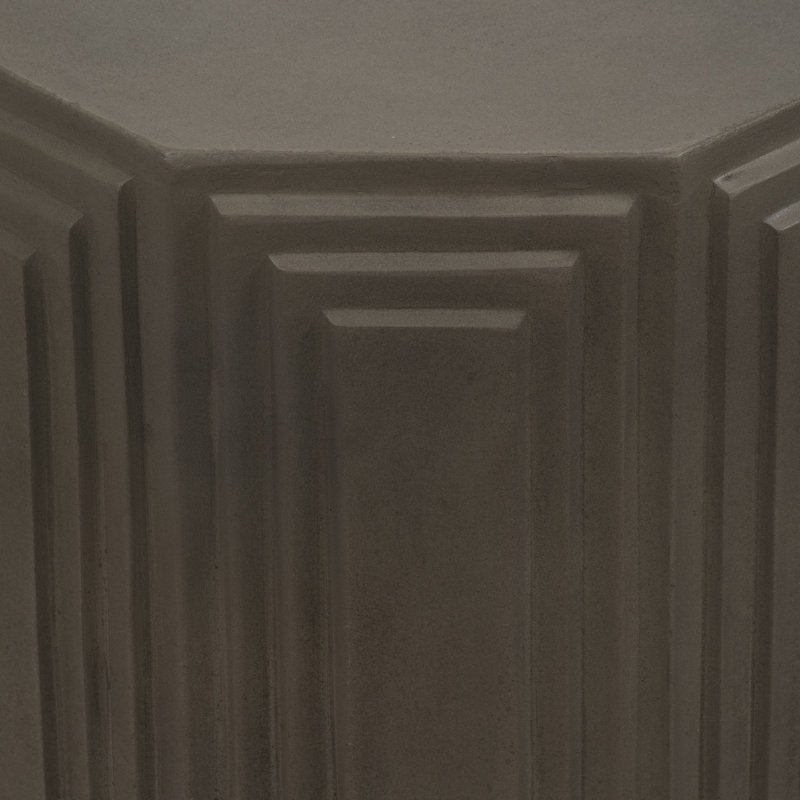 Concrete, 18" Geometric Accent Table, Dark Gray