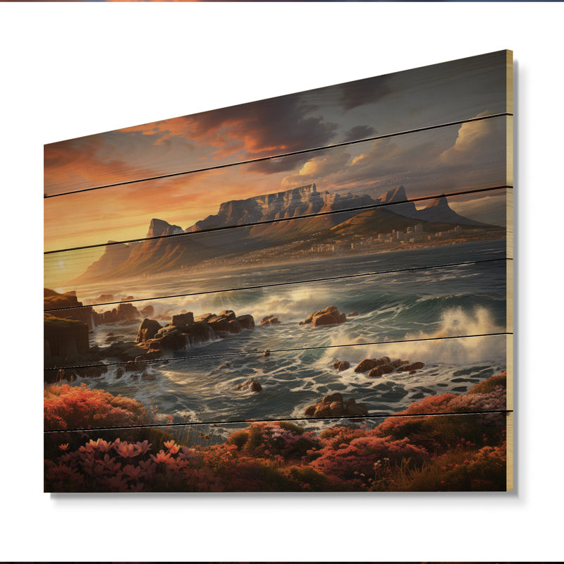 Table de Markell, Afrique du Sud IV sur bois, H 30 po x l 40 po x P 0,78 po