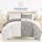 8-Piece Reversible Bedding Bundle - Patterned Duvet Cover, Comforter Insert and Solid Sheet Set-99311792-99311796