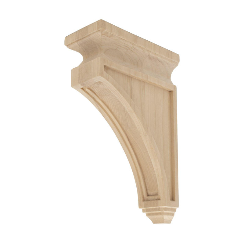 Unfinished Alder Wood 8" x 2.5" Decorative Corbel