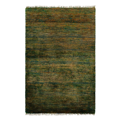 Wool Area Rug in Green/Gold/Blue