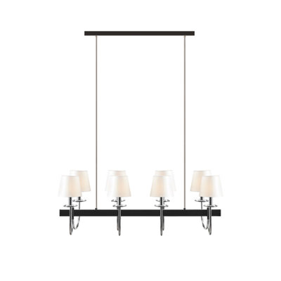 Lustre traditionnel 8 lumières avec abat-jour tambour