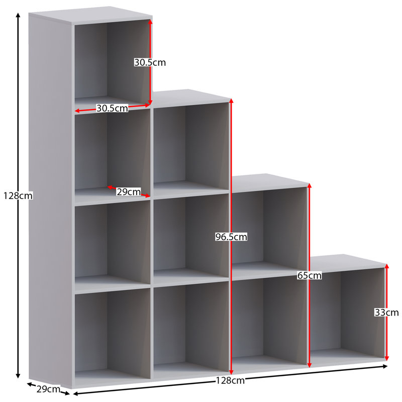128cm H x 128cm W Cube Bookcase, Grey