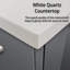 Meuble-lavabo simple 24 po X P 22 po P, comptoir en quartz et Miroir