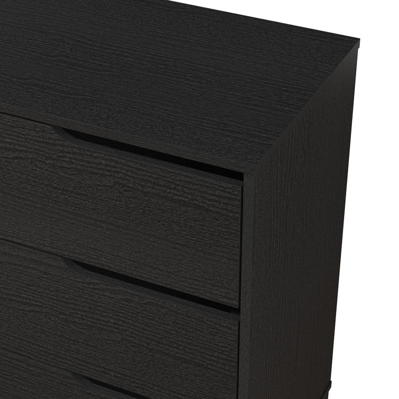 Commode double 6 tiroirs l 46,5 po Norcross, Chêne noir