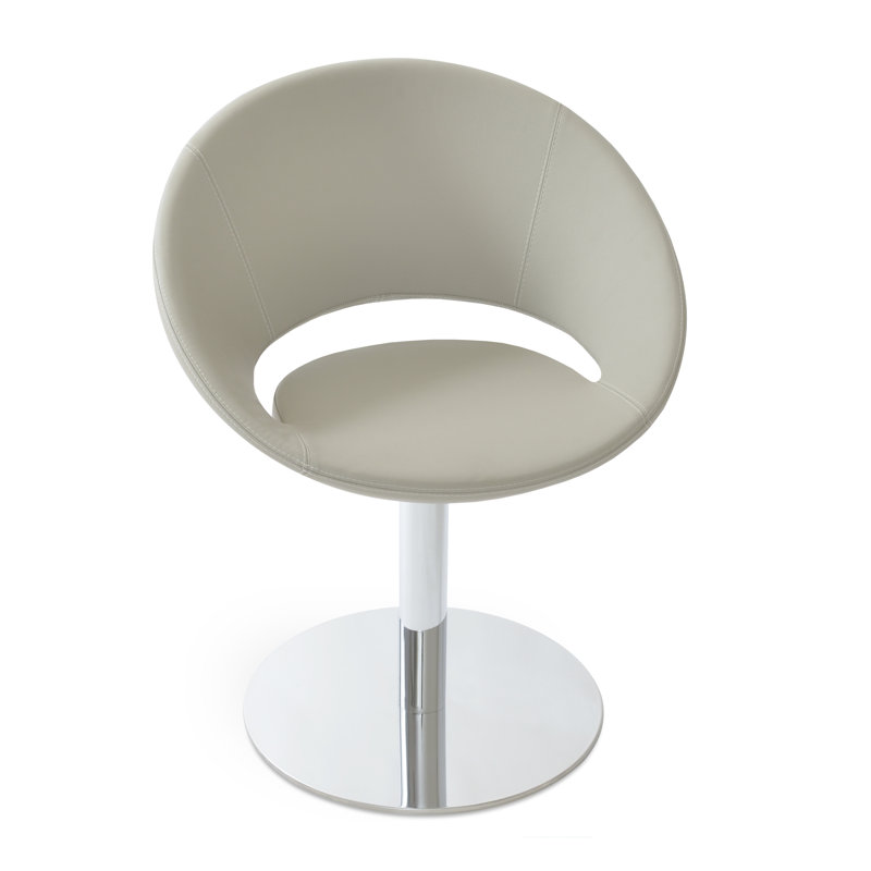 Chaise d'appoint large 22,5 po Crescent, Similicuir os, Similicuir rose