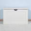 Armoire de rangement blanche avec 2 charnières de sécurité et coffre à jouets en bois
