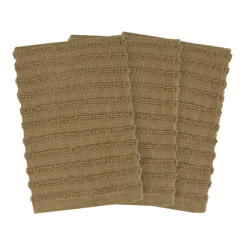 Cotton Waffle Dish Cloth Kitchen Towel, Mocha