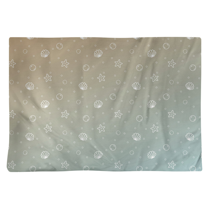 Napperon en coton 18 po Seashell, Bleu / Orange