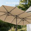 Parasol de patio à double face 15 pi x 9 pi avec système de brumisation et base-478510779