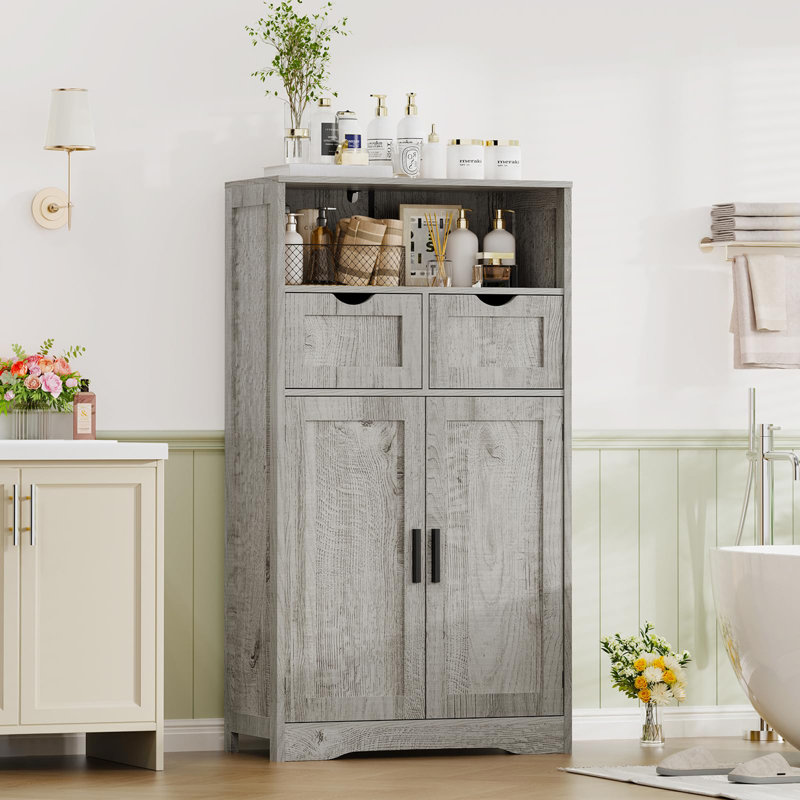 Nkechi Freestanding Bathroom Cabinet, Gray