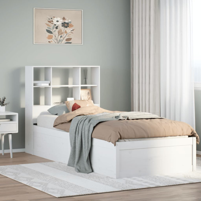 Tavarozzi Solid Wood Storage Bed, Wax Brown, 110cm H x 229.5cm W x 106.5cm D