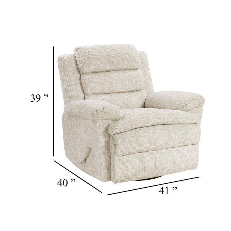 Fauteuil inclinable manuel Oxy, accoudoirs en mousse et microfibre beige, Beige