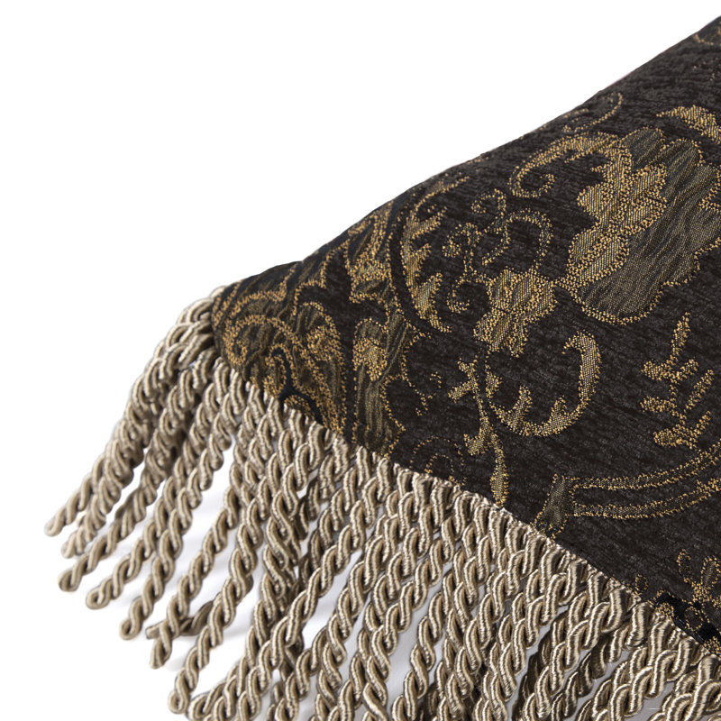 Polyester Paisley and Geometric Sham, 13" x 13", Black