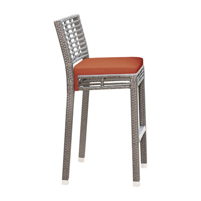 Wicker Outdoor Stool with Cushion