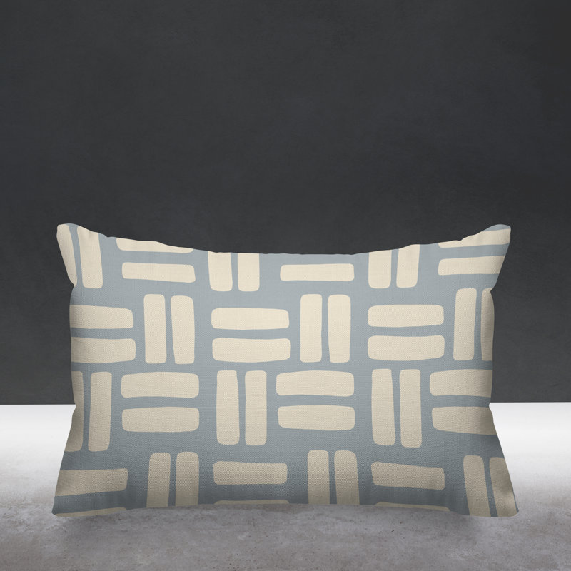 Abstract Outdoor Reversible Throw Pillow, Gray