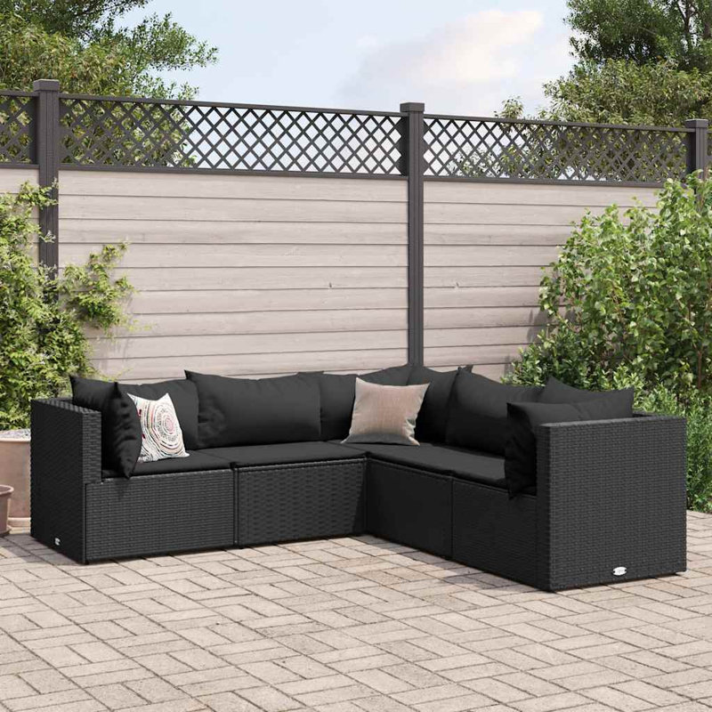 Ensemble de patio 7 pièces avec coussins en polyester gris Latitude Run®