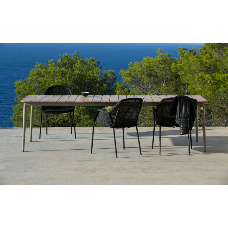 Core Outdoor, Aluminum Taupe, 35.5" W x 107.9" L x 29" H, Teak