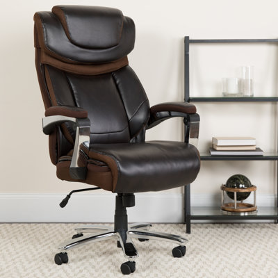 Esmeralda Big & Tall LeatherSoft Ergonomic Office Chair with Headrest and Armrests by Inbox Zero