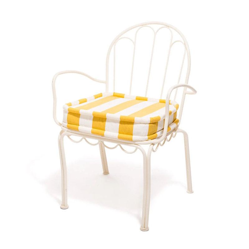 Al Fresco Outdoor Dining Chair, Yellow/White