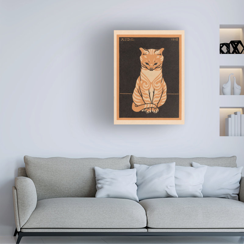 "Rouleau" par Julie De Graag, chat assis, 47" H x 35" W