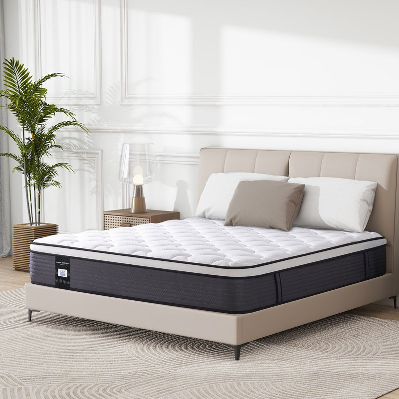 Langione Medium Firm Hybrid and Cooling Foam Mattress, Pressure Relief, and Motion Isolation, CertiPUR-US, Mattress in a Box