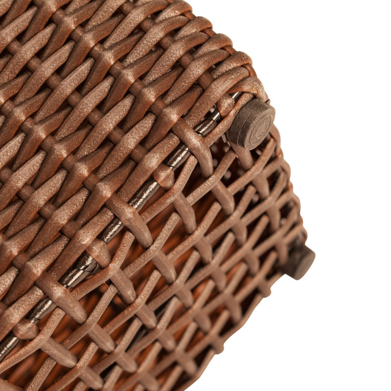 Alto Balkene Home Alto Wicker Planter with Liners ,Tall Plant Decor Box for Outdoors - Mocha - Pack of 2