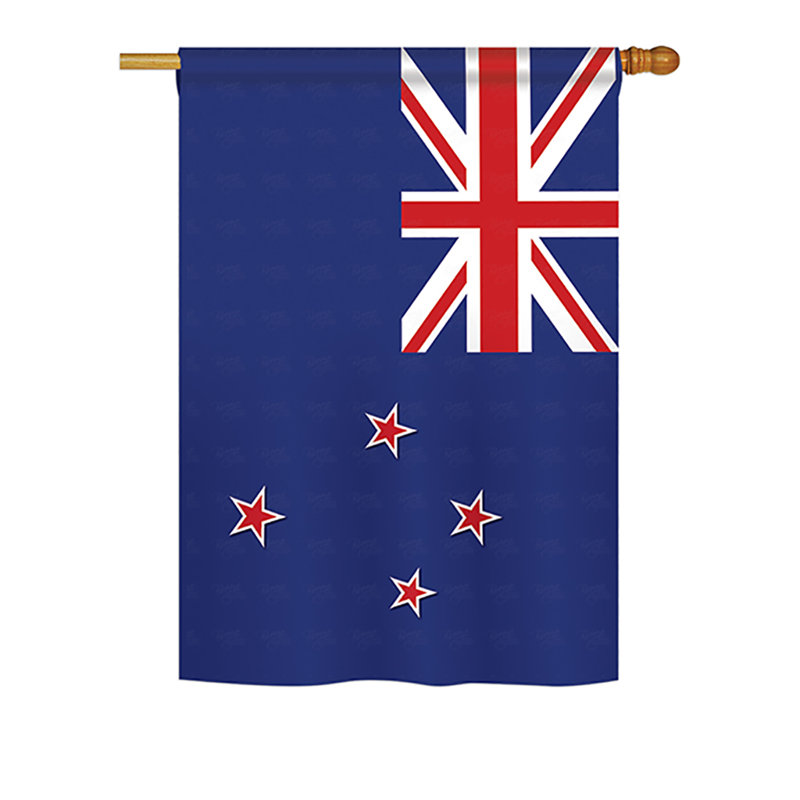 Drapeau de jardin en polyester 2 côtés new zealand, H 40 po x l 28 po