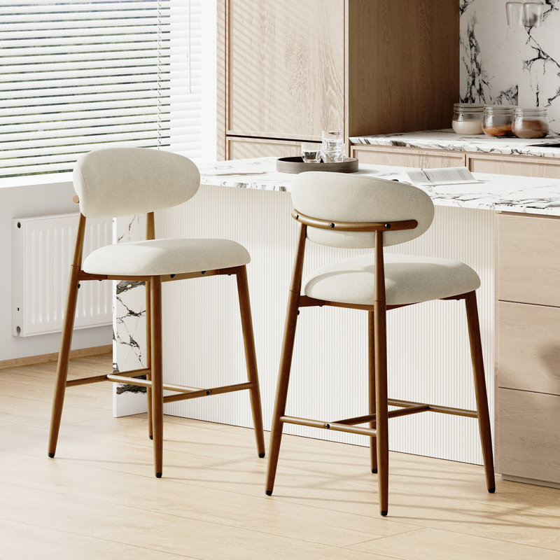 Tabouret de comptoir rembourré Westhampton, 2, Beige
