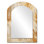 Crème marbrée Melody IV - miroir mural unique à arche abstraite, miroir asymétrique moderne, impression d'art en métal