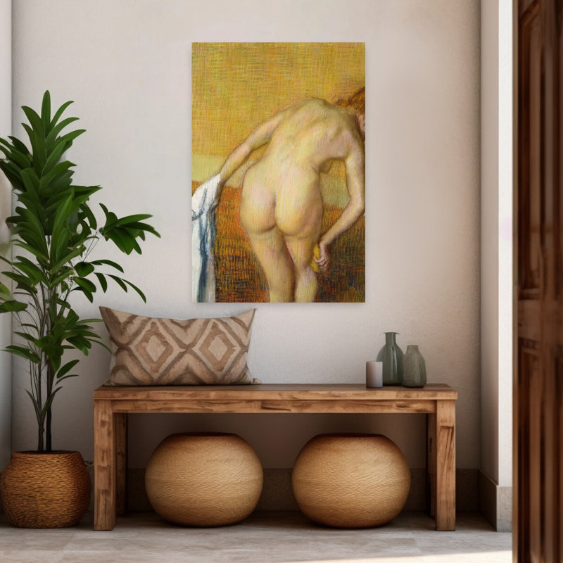Femme enceinte au bain, 1886, estampe d'art mural contemporain abstraite impressionniste, H 48 po x l 32 po