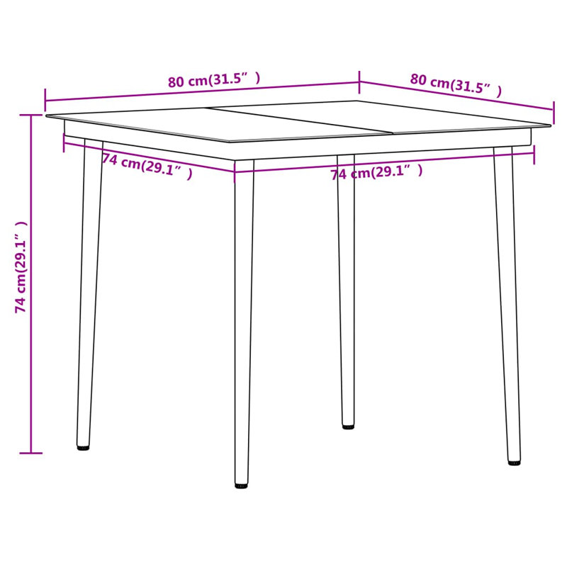 Janat 2 - Person Wicker Patio Dining Set with Square Table, Beige