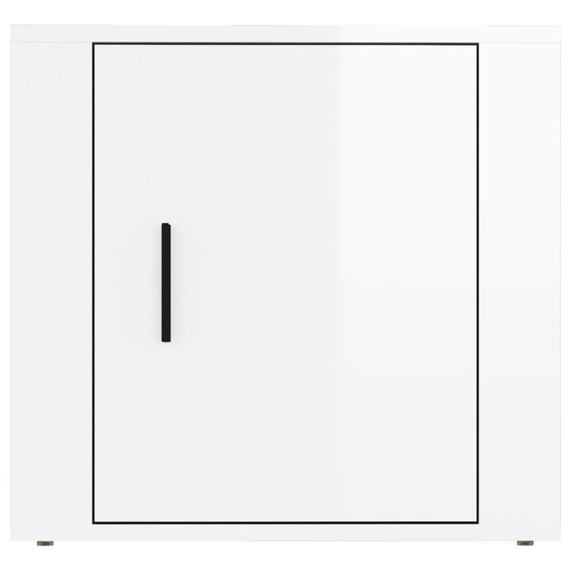 Kenetta 50cm W Manufactured Wood Bedside Table, High Gloss White, 1