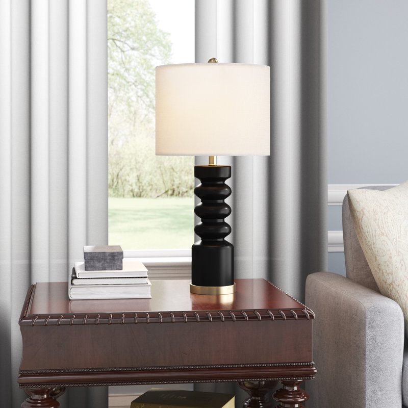 Lampe de table 28 po noir / or Prejean