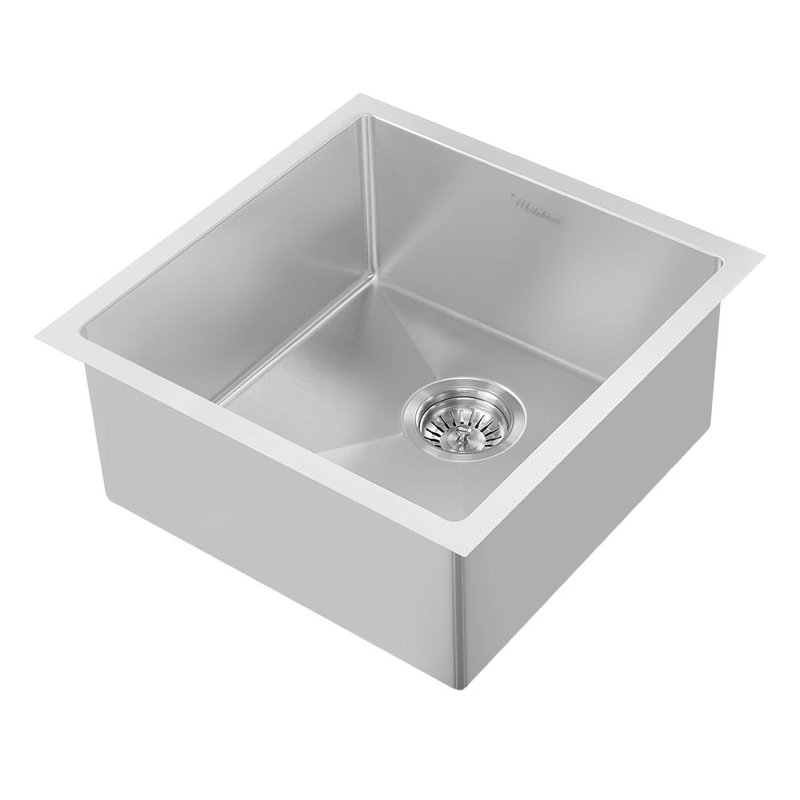 Noah Plus 18" L x 18" W Undermount Kitchen Sink with Sink Grid and Basket Strainer, Brushed Stainless Steel