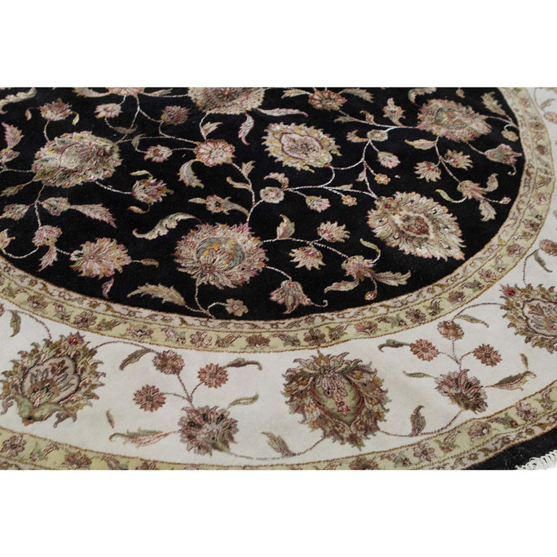 Tapis brun / noir noué à la main de conception unique 10 pi 2 po