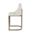 Tabouret de comptoir rembourré de 26 po avec base en métal - Élément décoratif de cuisine moderne, accoudoirs courbés et dossier arrondi, rembourrage en mousse à haute densité