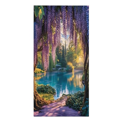 Wisteria Pond Oversized Microfiber Beach Towel,Sand Free Quick Dry Pool Towels,Lightweight Absorbent Bath Sheet for Travel Swim Vacation, 32 x 63 inAnd a complimentary Chinese-style canvas bag is included