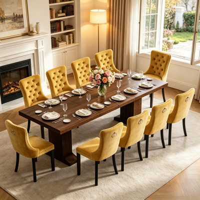 63"–94.5" Extendable Rectangular Dining Table Set with Upholstered Chairs, Rustic Expandable Dining Table and Chair Set for Home Office