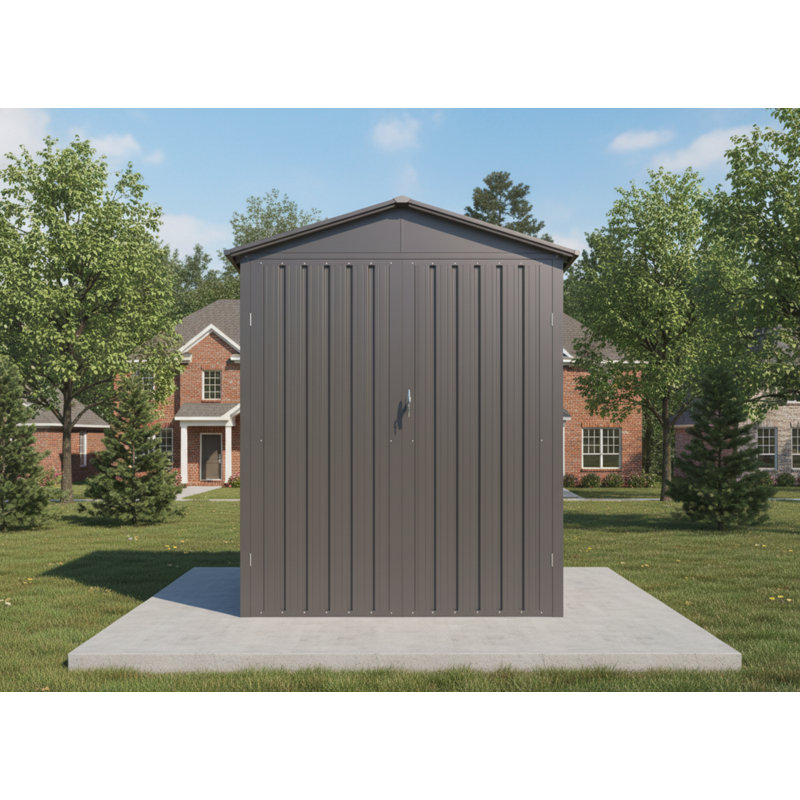 Motorcycle Outdoor Storage Shed With Window ,without tracks and fixtures ,Grey